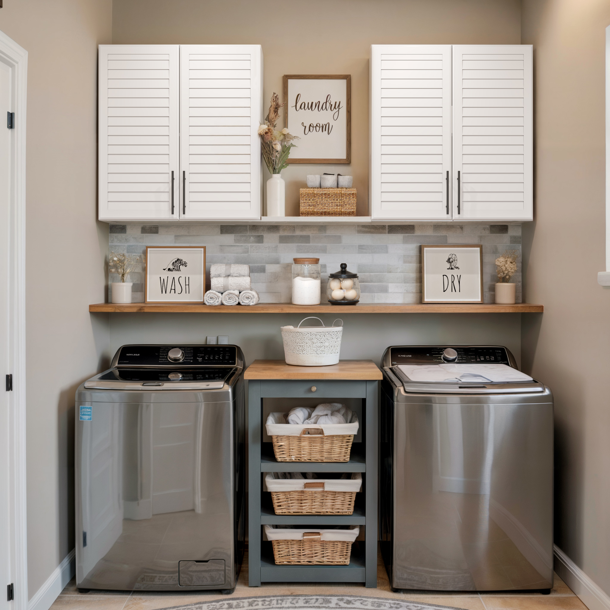 15. a Sunlit Symphony Of Storage with Vintage Brass and Crisp White