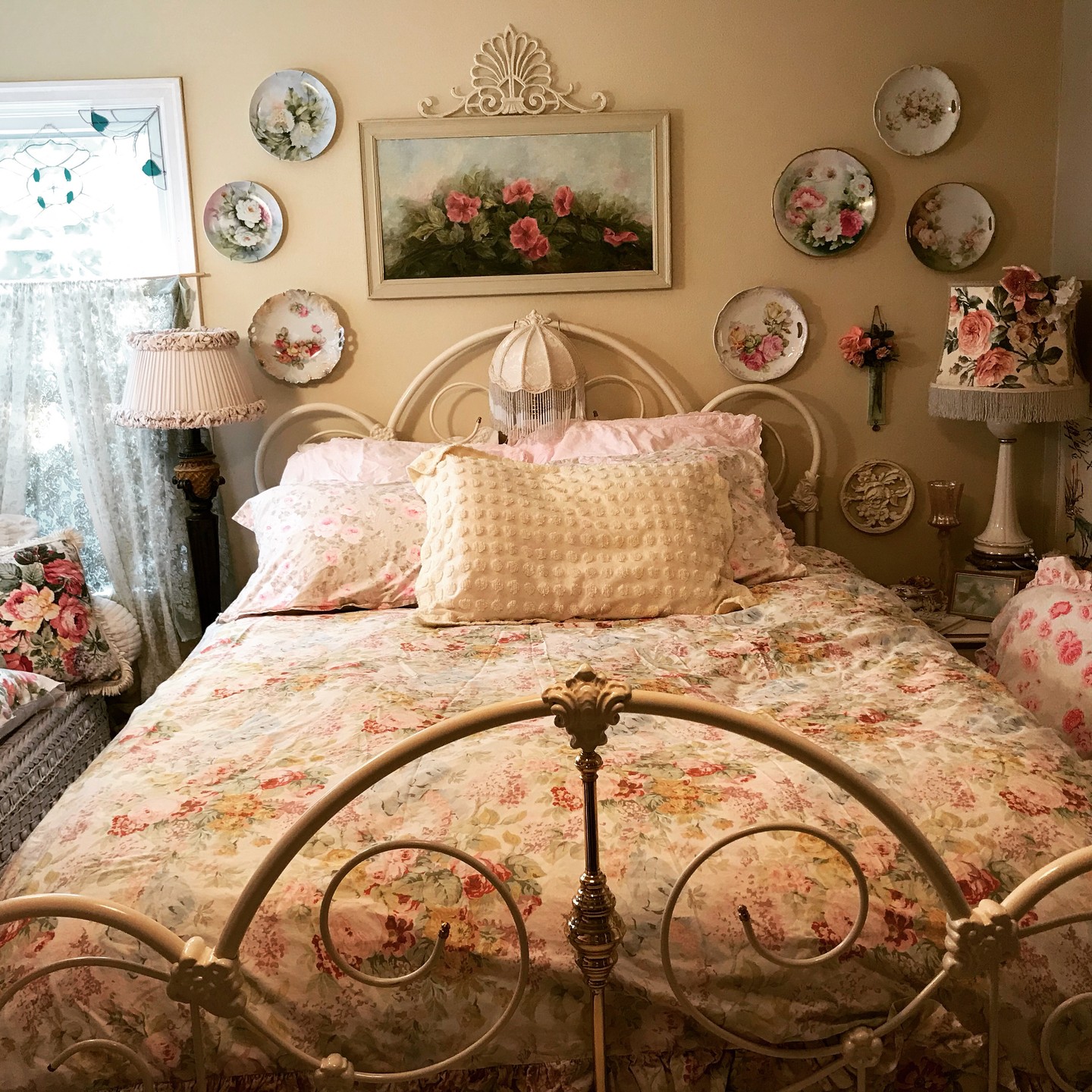 17. Moonlit Lavender Escape: a Bedside Nook with Dreamy Drapes and Starry Lights