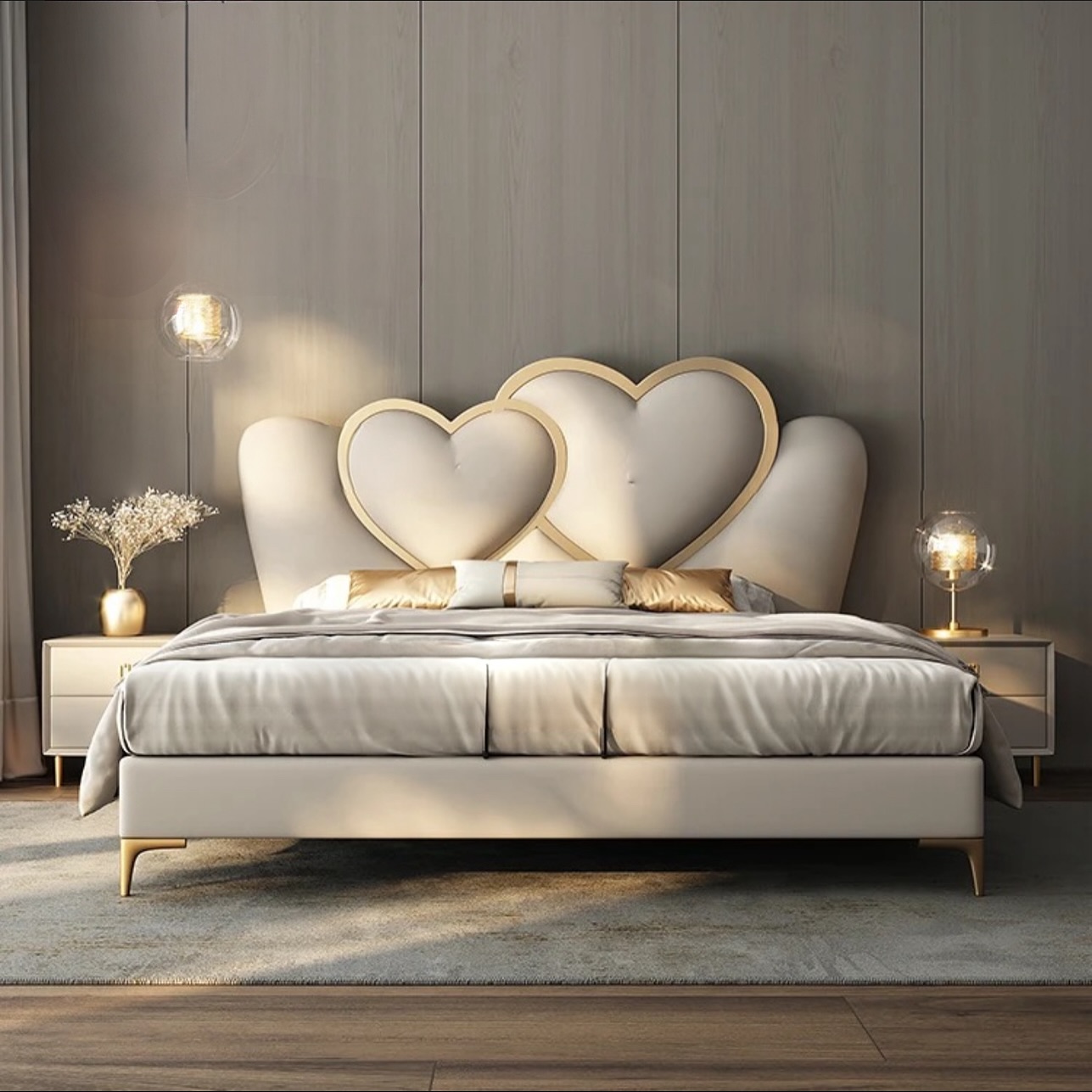 5. Soft Mauve Canopy and Gilded Accents: a Dreamy Retreat
