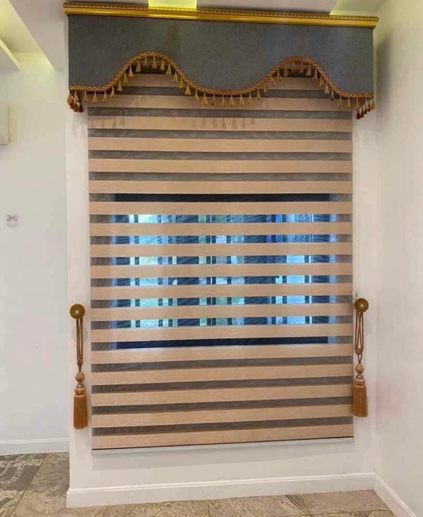 4. the Geometric Dance Of Light and Shadow on Taupe Roman Shades