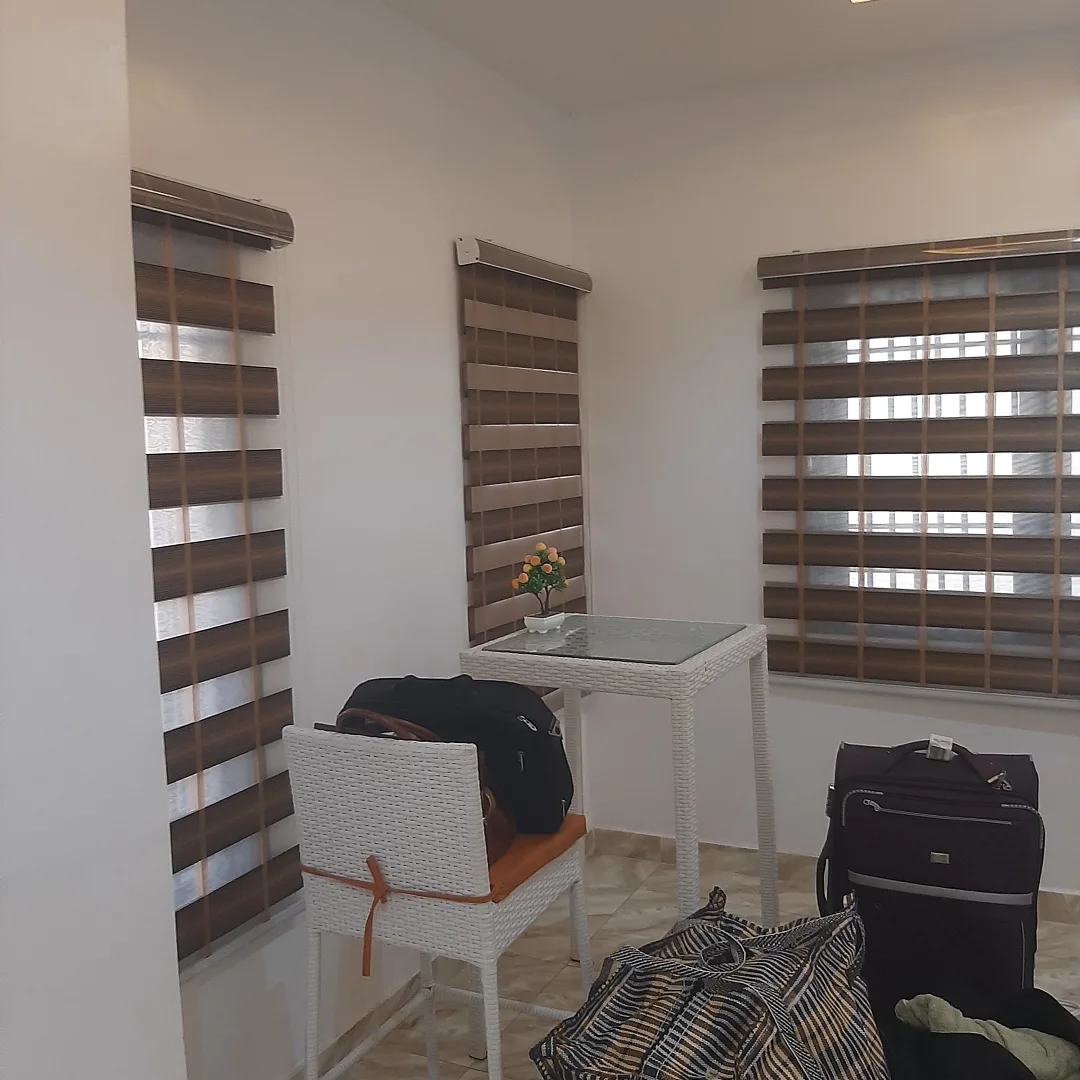 15. Honeycomb Hexagons Meet Modern Minimalism In This Living Room Blind Setup