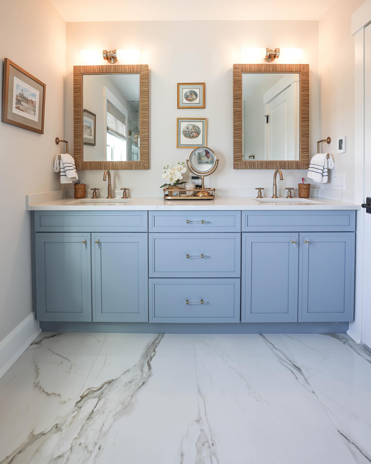 17. Seashell Soap Dispenser and Driftwood Mirror In a Teal Tiled Haven