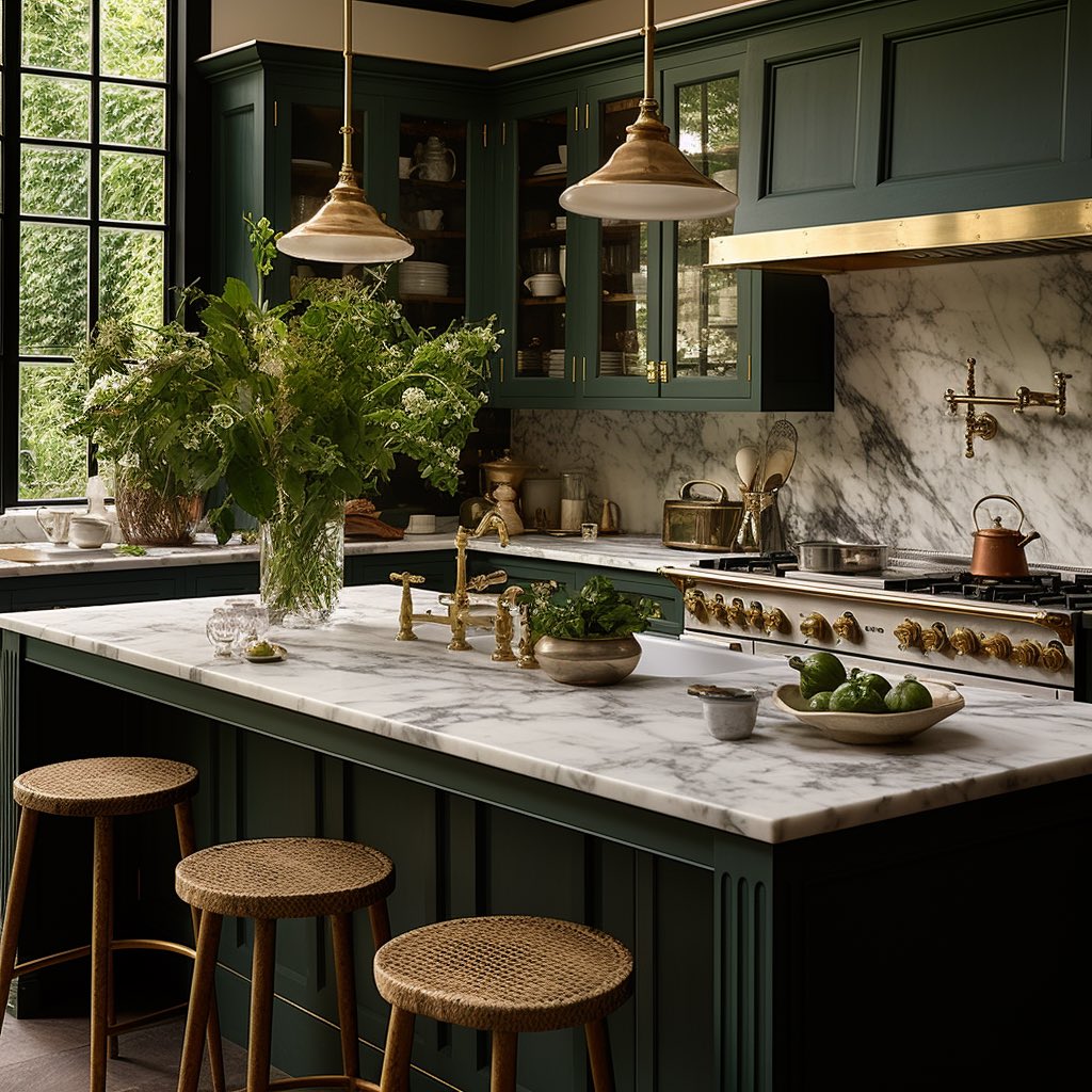 13. a Trio Of Terracotta Pots with Dried Lavender and Eucalyptus Perched Above the Cabinets